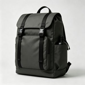 dark_grey_flap_commuter_backpack_buckle