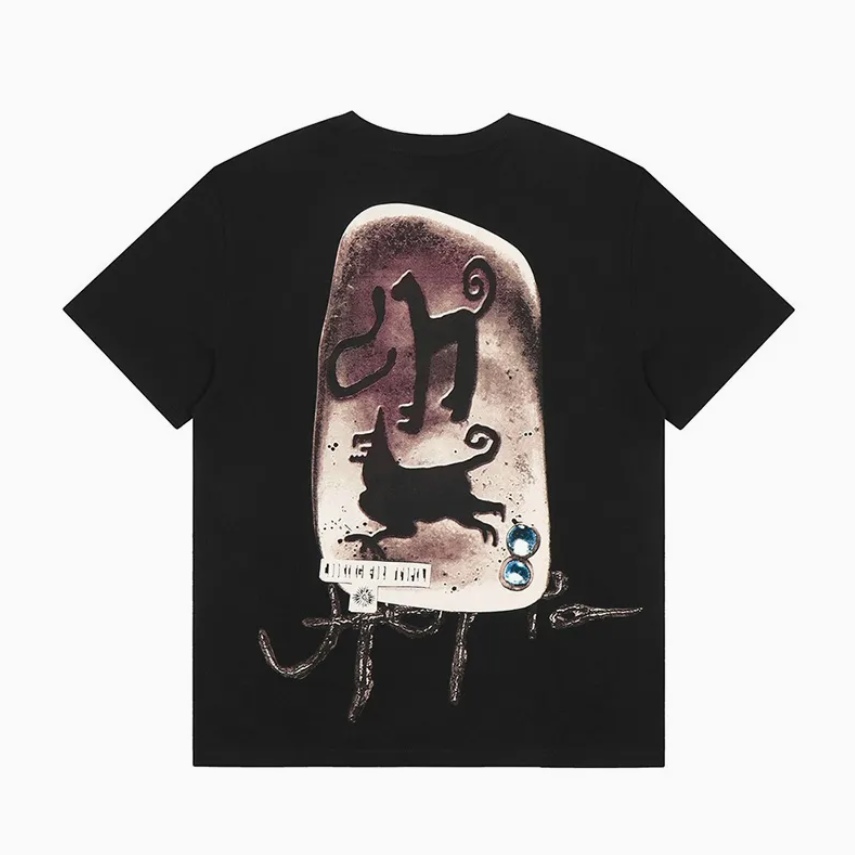 Hip Hop Street Fashionable Oversized Loose Fit Custom Printed Cotton Short T-Shirt